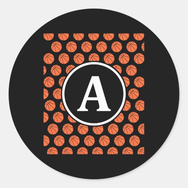 Sticker Rond Monogramme Initiales Nom Lettre A Motif Sport Spo (Devant)