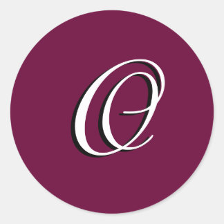 Sticker Rond Monogramme Invitation Sceau "O" Vin personnalisabl