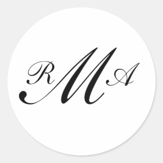 Sticker Rond Monogramme Invitation Sceau_Trois lettres