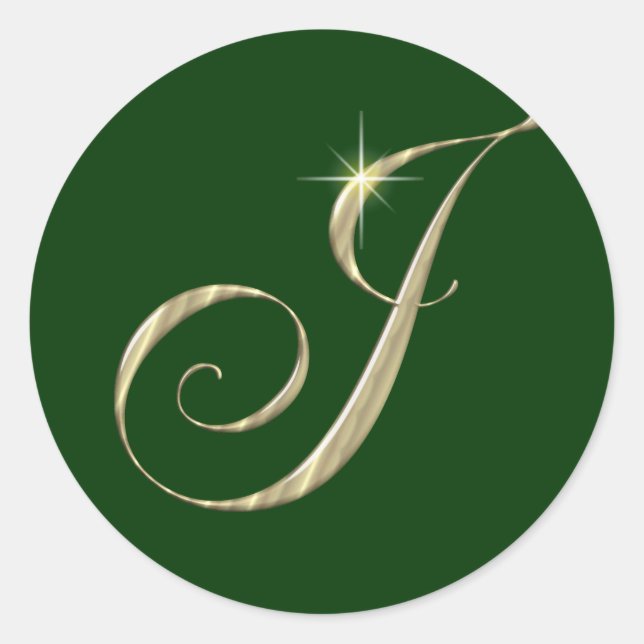 Sticker Rond Monogramme J initial (Devant)