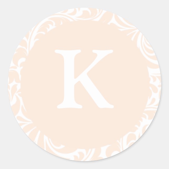 Sticker Rond Monogramme K ivoire Couleur Mariage Monogrammes In (Devant)