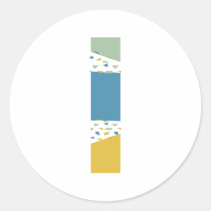 Sticker Rond Monogramme L de lettre abstraite moderne personnal