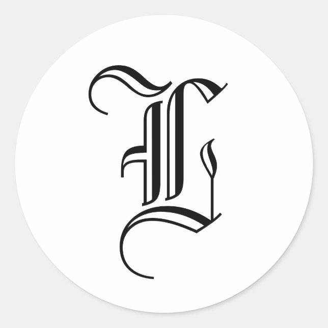 Sticker Rond Monogramme L Invitation Sceau Ancien Style Anglais (Devant)