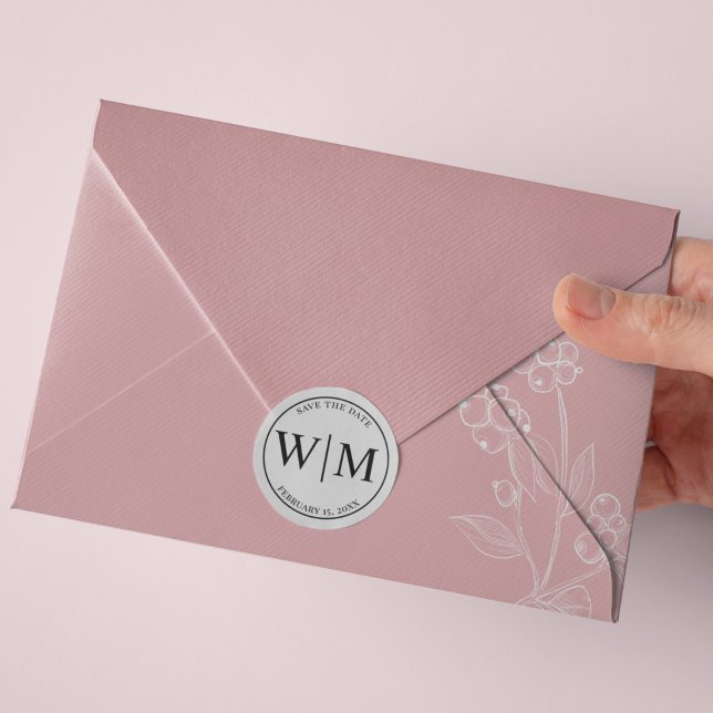 Sticker Rond Monogramme Lettres Initiales Pour Enregistrer La D (Créateur téléchargé)