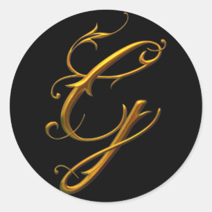 Sticker Rond monogramme Liquide Gold G