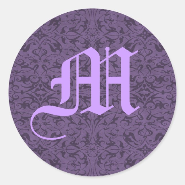 Sticker Rond Monogramme M personnalisable (Devant)