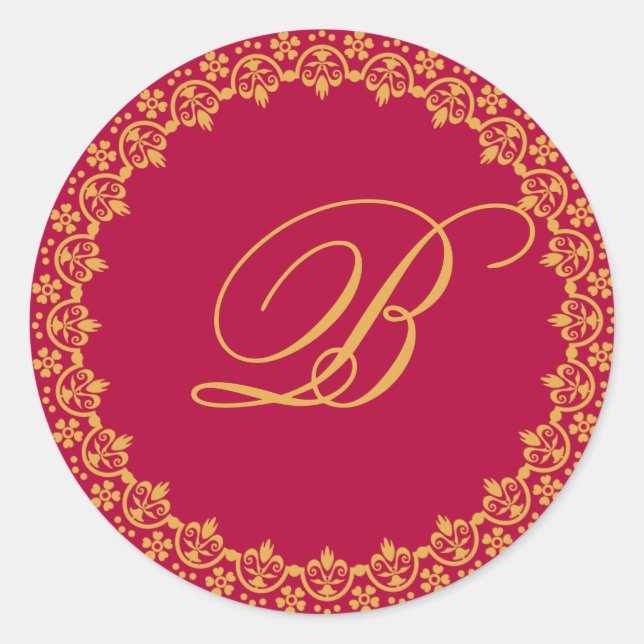 Sticker Rond monogramme mariage (Devant)