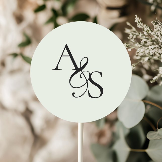 Sticker Rond Monogramme, Mariage (Personalized, Elegant, Classic, Monogram, Wedding Sticker.)