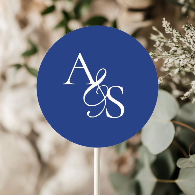 Sticker Rond Monogramme, Mariage (Personalized, Elegant, Classic, Monogram, Wedding Sticker.)