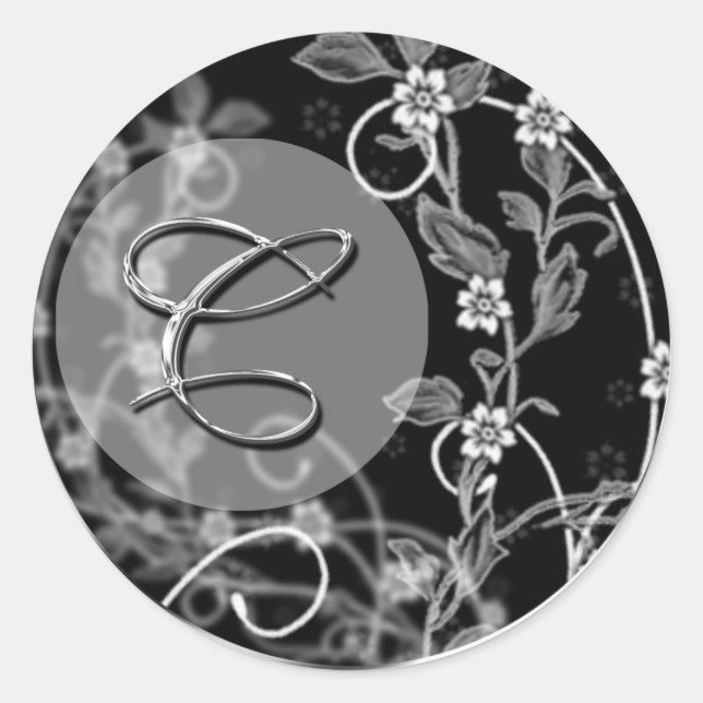 Sticker Rond Monogramme Mariage classique (Devant)