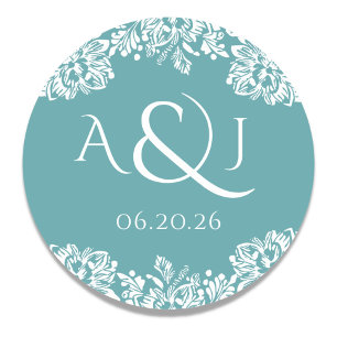 Sticker Rond Monogramme Mariage classique de Norwich