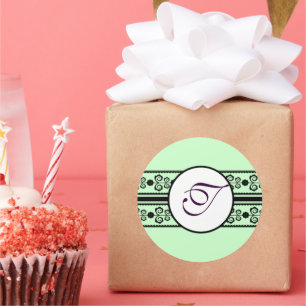 Sticker Rond Monogramme Mariage des bordures