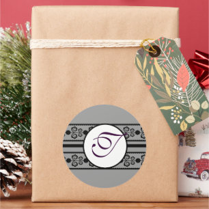 Sticker Rond Monogramme Mariage des bordures