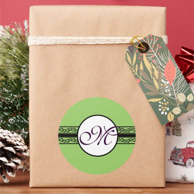 Sticker Rond Monogramme Mariage Invitations & Cadeaux (vacances)