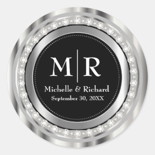 Sticker Rond Monogramme Mariage ou anniversaire