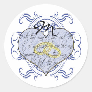 Sticker Rond Monogramme Mariage Vow Heart
