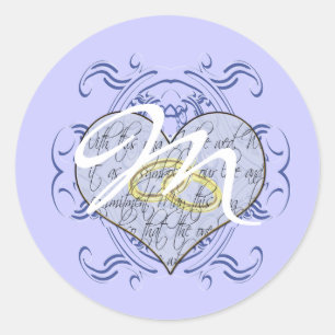 Sticker Rond Monogramme Mariage Vow Heart