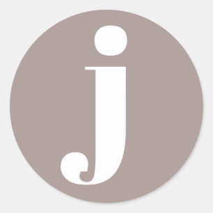 Sticker Rond Monogramme minimaliste initial en marron taupe