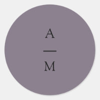 Monogramme minimaliste Mariage violet chic Dusty c