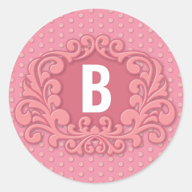 Sticker Rond Monogramme Moderne Design Créez votre propre (Devant)