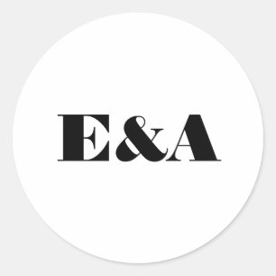 Sticker Rond Monogramme moderne Mariage des initiés en couple