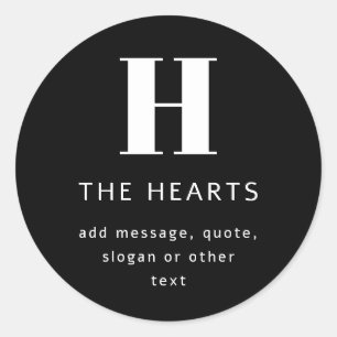 Sticker Rond Monogramme moderne modifiable Nom et message   Noi