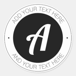 Sticker Rond Monogramme modifiable ou ajouter votre propre logo