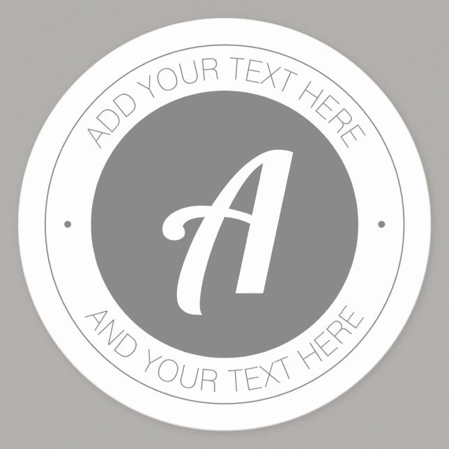 Sticker Rond Monogramme modifiable ou ajouter votre propre logo (Créateur téléchargé)