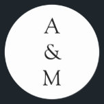 Sticker Rond Monogramme monogramme minimaliste Mariage noir bla<br><div class="desc">Monogramme Gras Minimaliste Tendance Chic Typographie Mariage Stickers Rond Classic en Noir et Blanc</div>