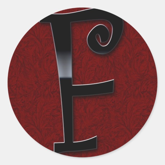 Sticker Rond Monogramme noir brillant - F (Devant)