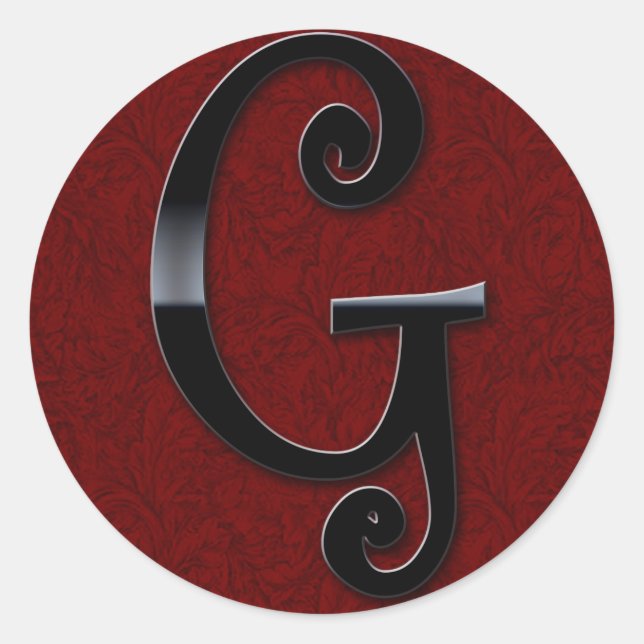 Sticker Rond Monogramme noir brillant - G (Devant)