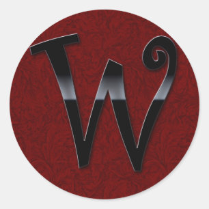 Sticker Rond Monogramme noir brillant - W