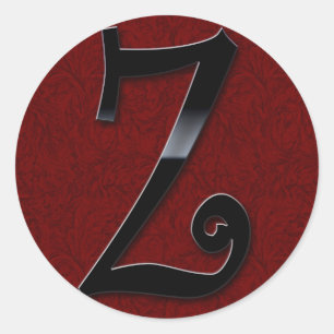 Sticker Rond Monogramme noir brillant - Z