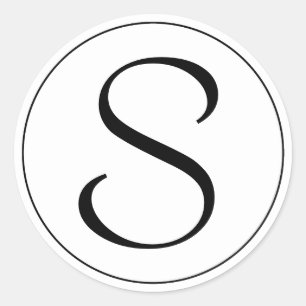 Sticker Rond Monogramme noir de tango de Bernhard d'anneau