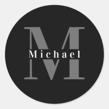 Monogramme noir et blanc minimaliste simple et mod