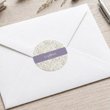 Monogramme Nom Fleur Sauvage Boho Lavande Coquelic