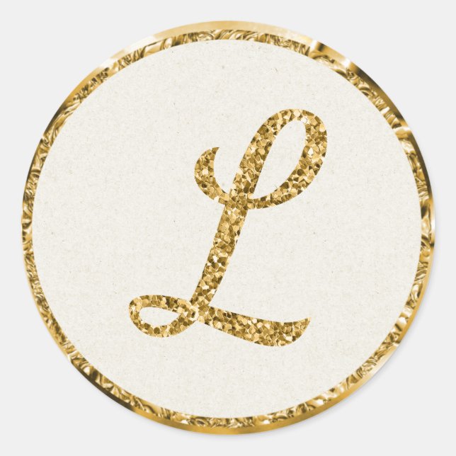 Sticker rond Monogramme Or (Devant)