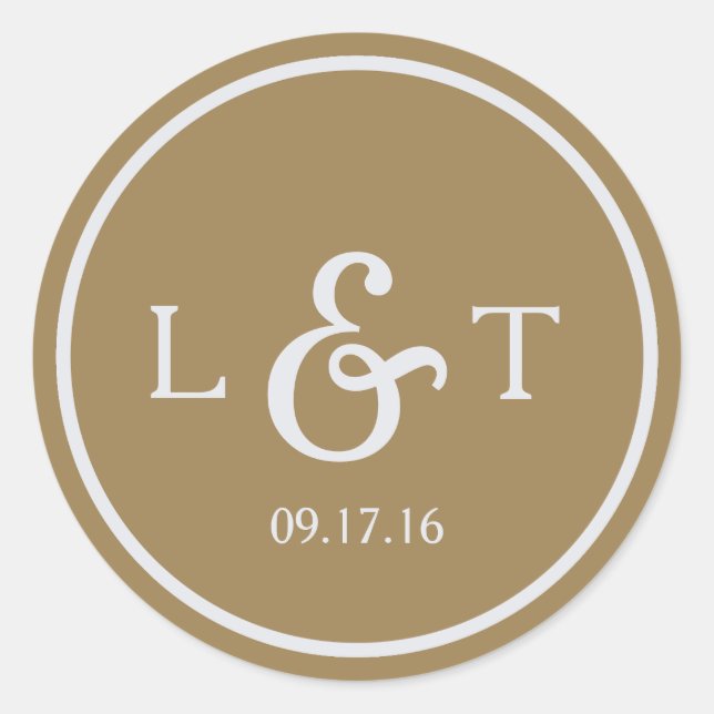 Sticker Rond Monogramme or (Devant)