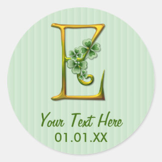 Sticker Rond Monogramme or irlandais E