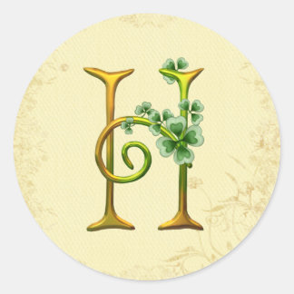 Sticker Rond Monogramme or irlandais H