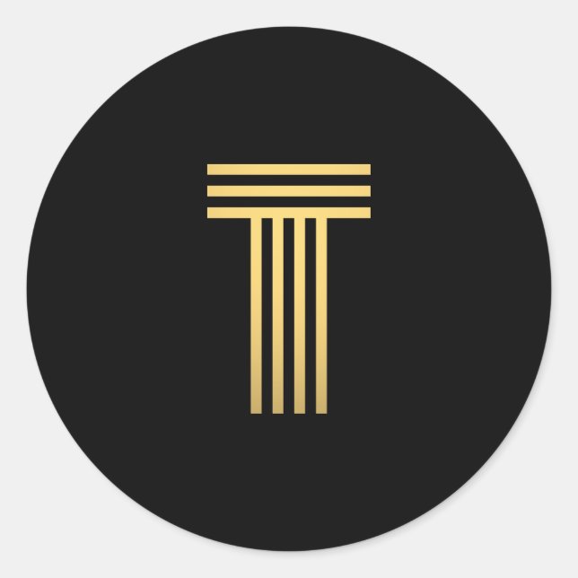 Sticker Rond Monogramme Or moderne (Devant)