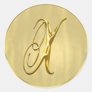 Sticker Rond Monogramme or X Sceau