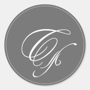 Sticker Rond Monogramme ordinaire C, couleur arrière - plan per