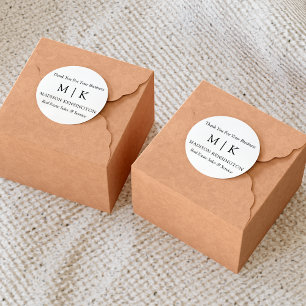 Sticker Rond Monogramme ou ajouter un logo cadeau d'entreprise