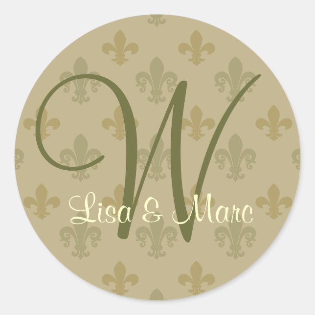 Sticker Rond Monogramme personnalisable (Devant)