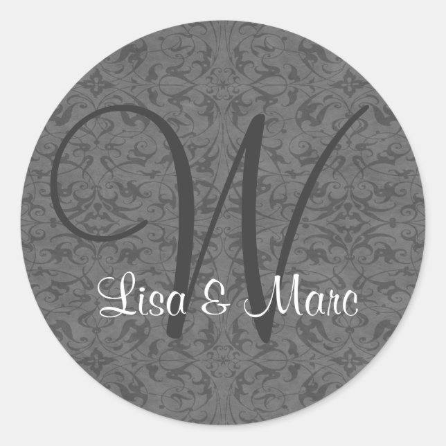 Sticker Rond Monogramme personnalisable (Devant)