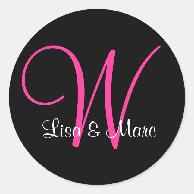 Sticker Rond Monogramme personnalisable (Devant)