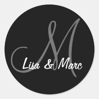 Sticker Rond Monogramme personnalisable