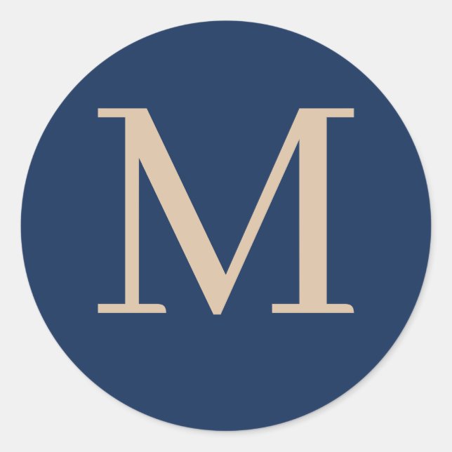 Sticker Rond monogrammé personnalisé (Devant)