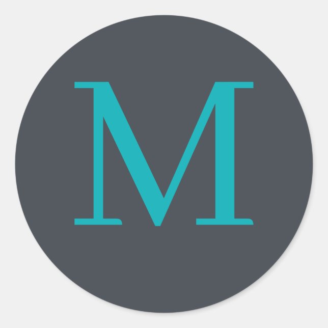 Sticker Rond monogrammé personnalisé (Devant)